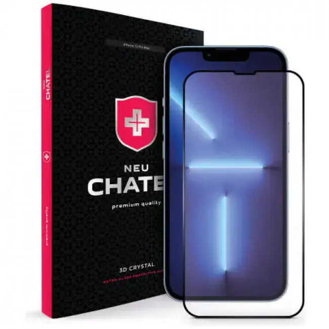Захисне скло NEU Chatel Corning Gorila Glass for iPhone 13 Pro Max Front Black (+NEU25D67B)