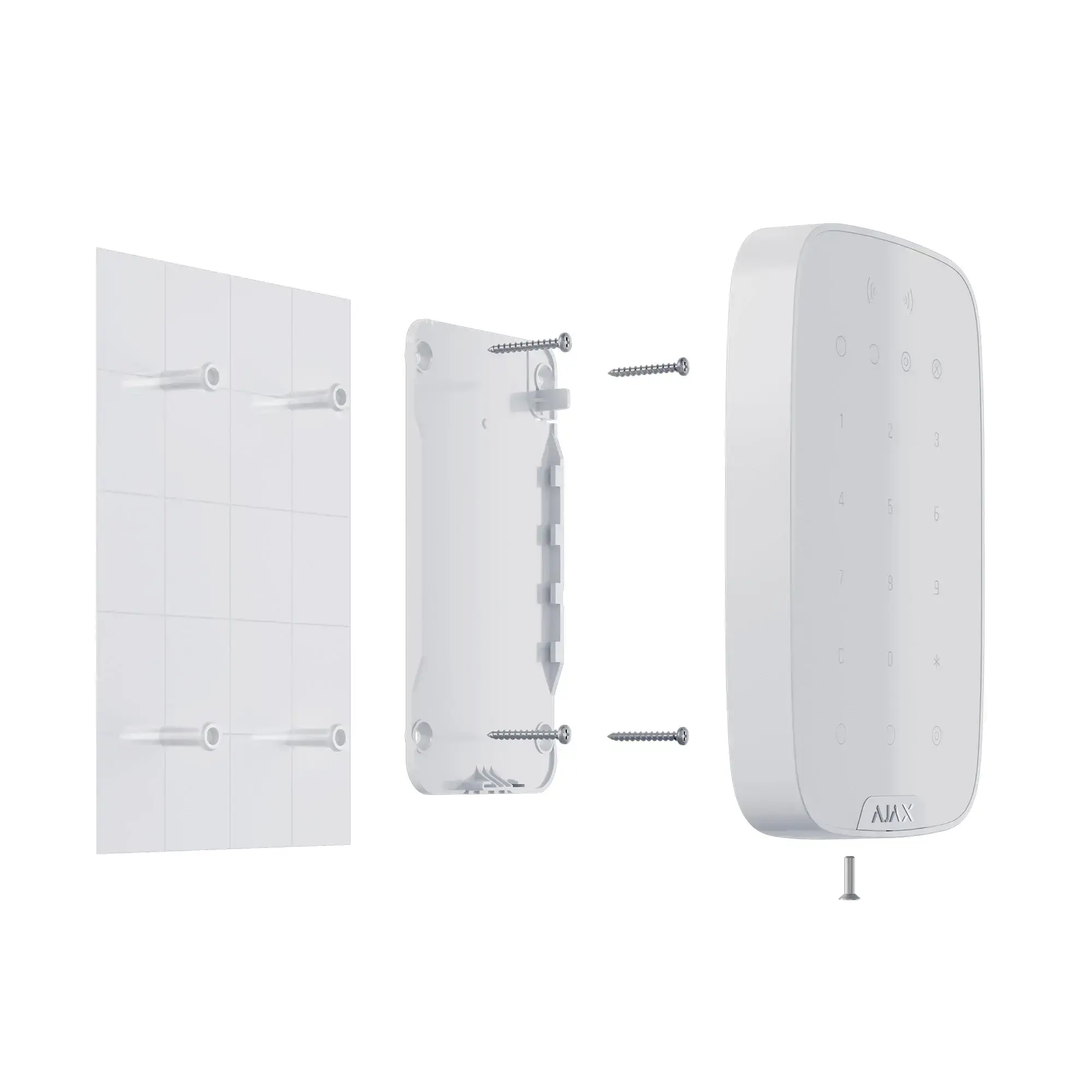 Ajax KeyPad Plus White - беспроводная сенсорная клавиатура