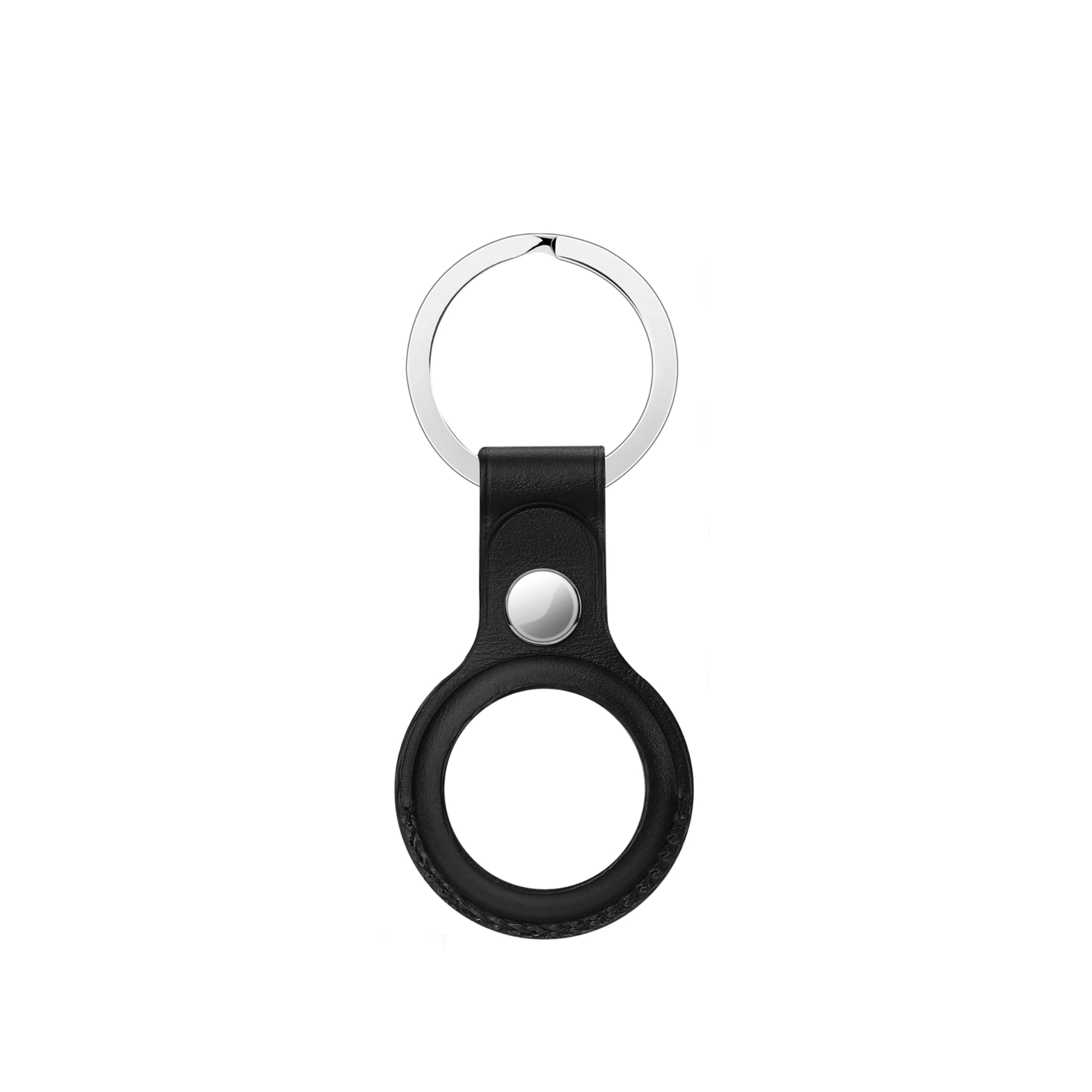 Apple AirTag Leather Key Ring Black Lux Copy