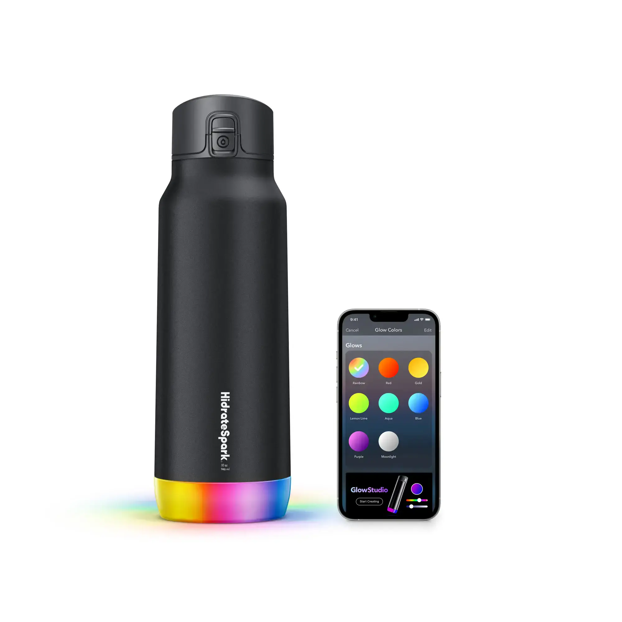 Умная бутылка для воды HidrateSpark PRO STEEL 32 oz/946 ml - Black (HI-009-008)