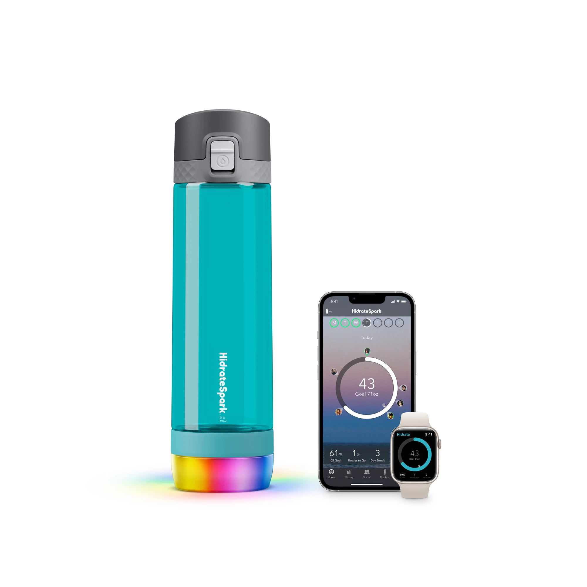 Розумна пляшка для води HidrateSpark PRO Tritan Plastic 24 oz/710 ml - Green (HI-009-006) Розумна пляшка для води HidrateSpark PRO Tritan Plastic 24 oz/710 ml - Green (HI-009-006)