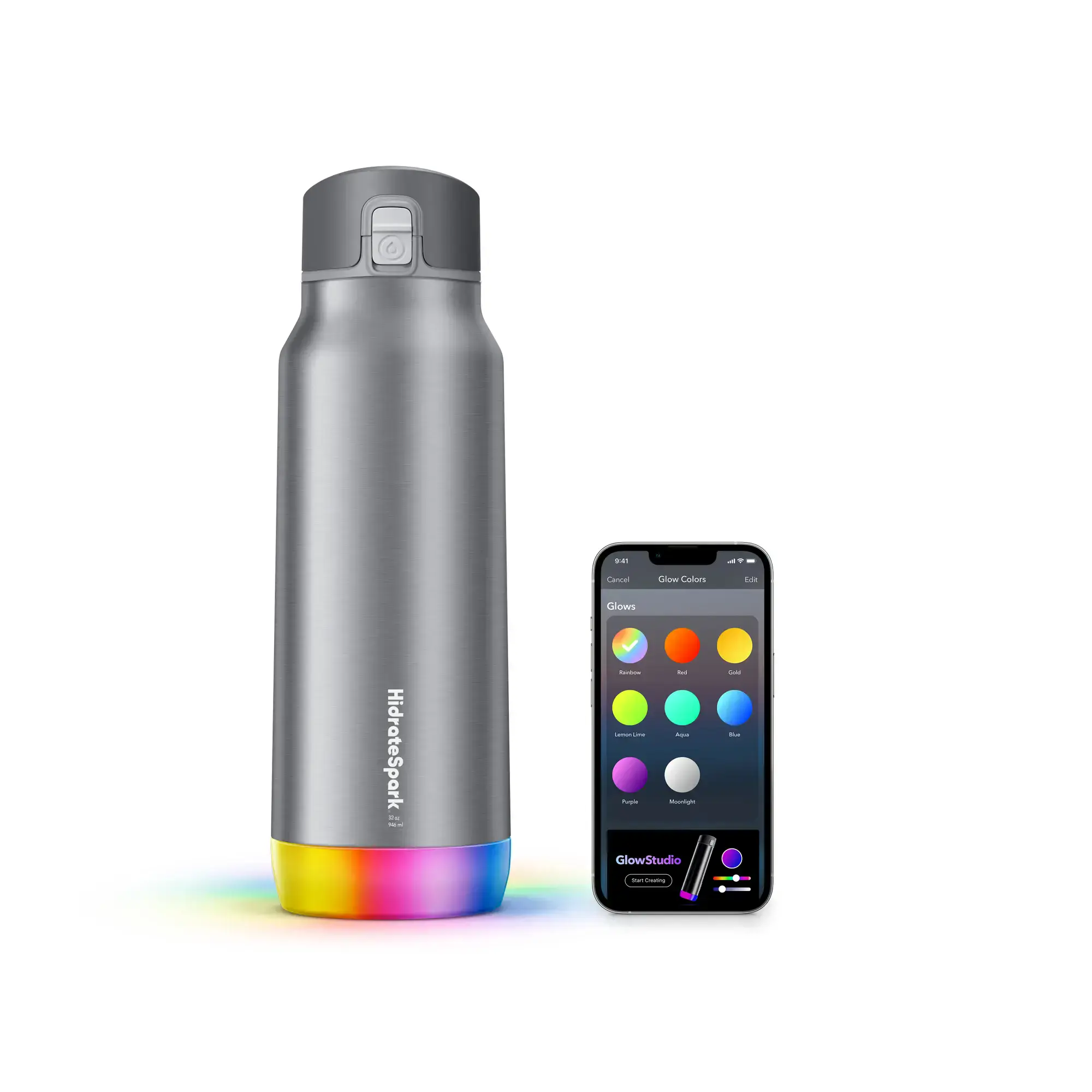 Розумна пляшка для води HidrateSpark PRO STEEL 32 oz/946 ml - Silver (HI-009-007)