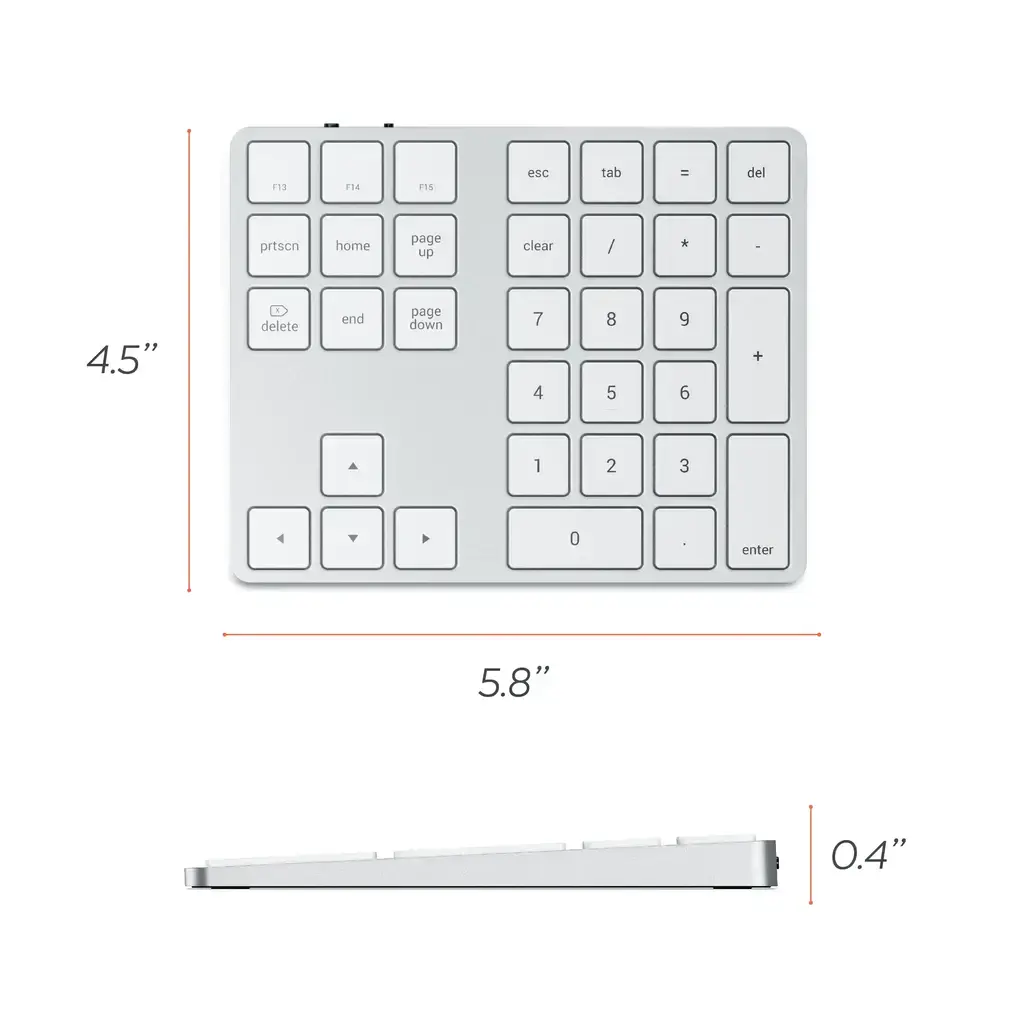 Клавиатура Satechi Bluetooth Extended Keypad - Silver (ST-XLABKS)