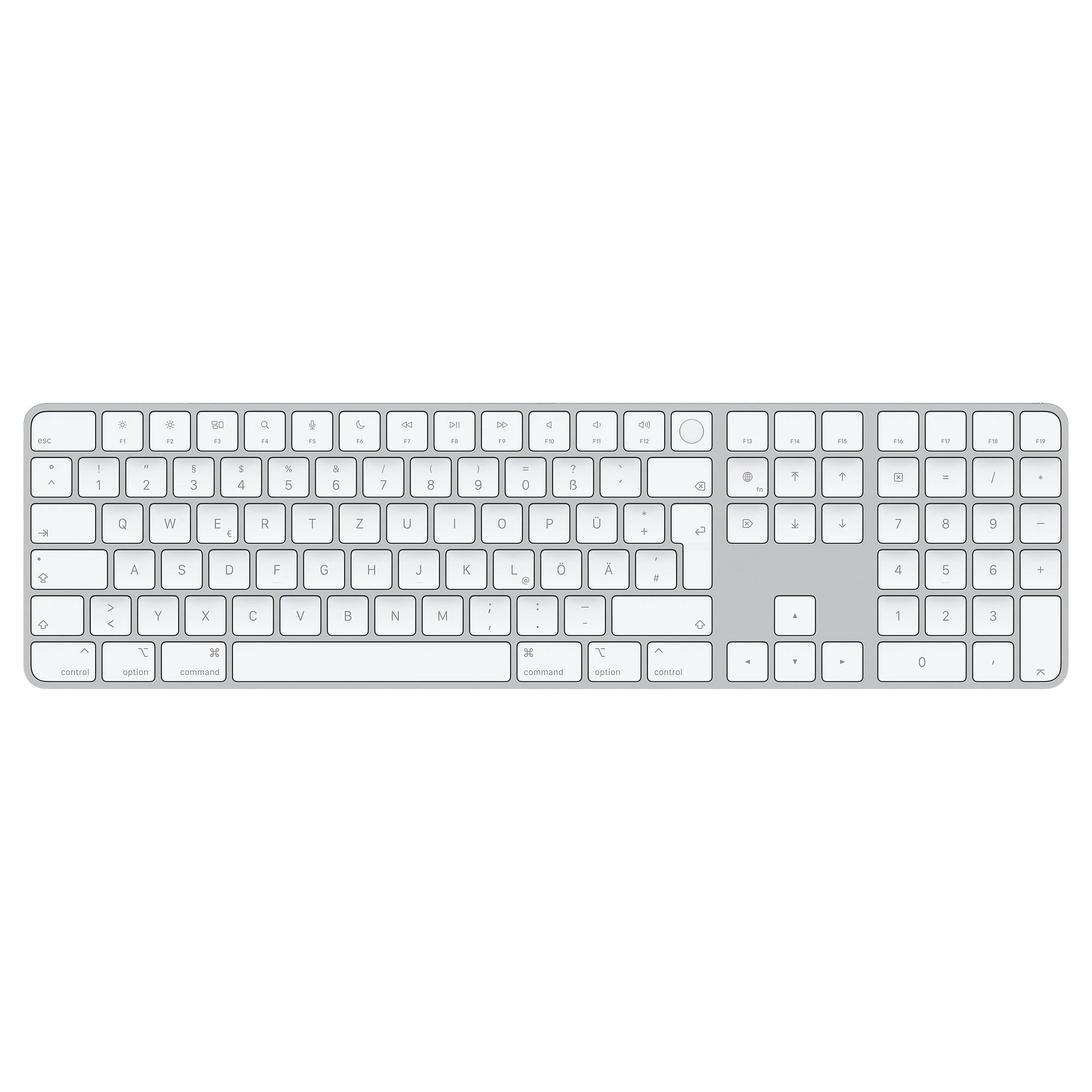 Apple Magic Keyboard with Touch ID and Numeric Keypad для Mac models with Apple silicon - White Keys (MK2C3D/A) | німецька розкладка