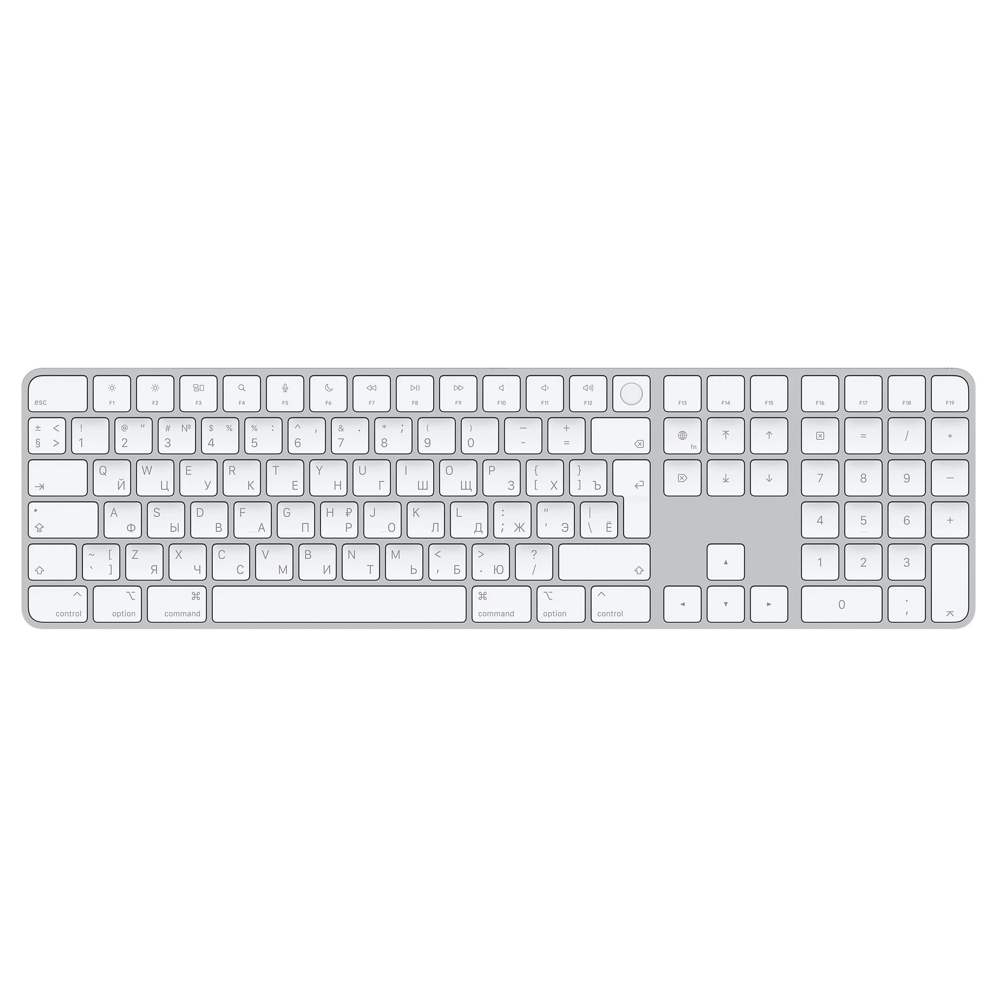 Apple Magic Keyboard with Touch ID and Numeric Keypad for Mac models with Apple silicon - White Keys (MK2C3RS/A) | російська розкладка