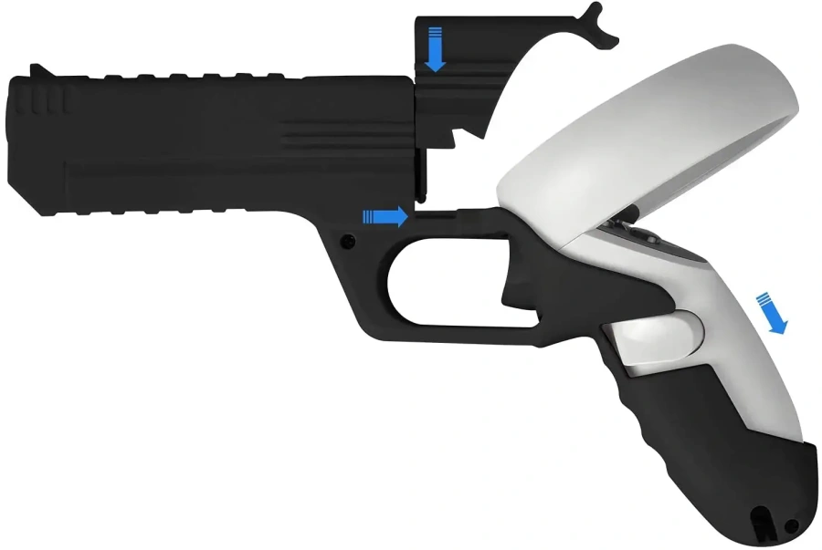 Игровой пистолет Eyglo VR для ручек сенсорного контроллера Oculus Quest 2 - Black