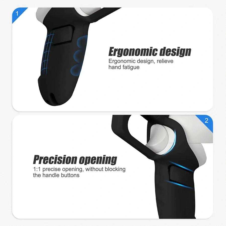 Игровой пистолет Eyglo VR для ручек сенсорного контроллера Oculus Quest 2 - Black