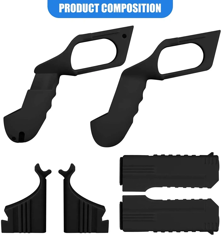 Игровой пистолет Eyglo VR для ручек сенсорного контроллера Oculus Quest 2 - Black