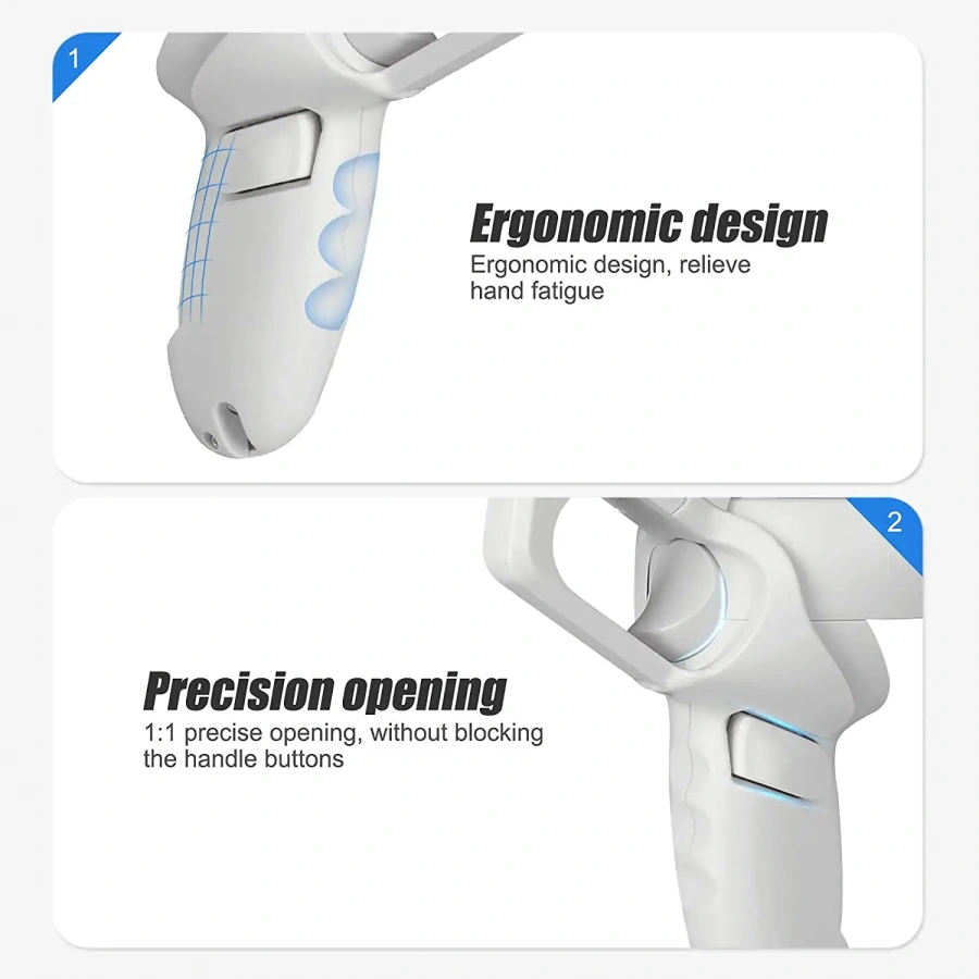 Игровой пистолет Eyglo VR для ручек сенсорного контроллера Oculus Quest 2 - White