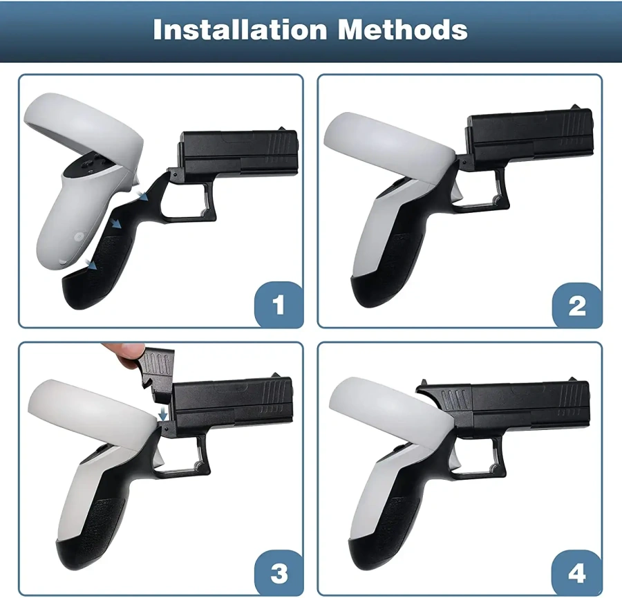 Игровой пистолет NexiGo VR для ручек сенсорного контроллера Oculus Quest 2 - Black