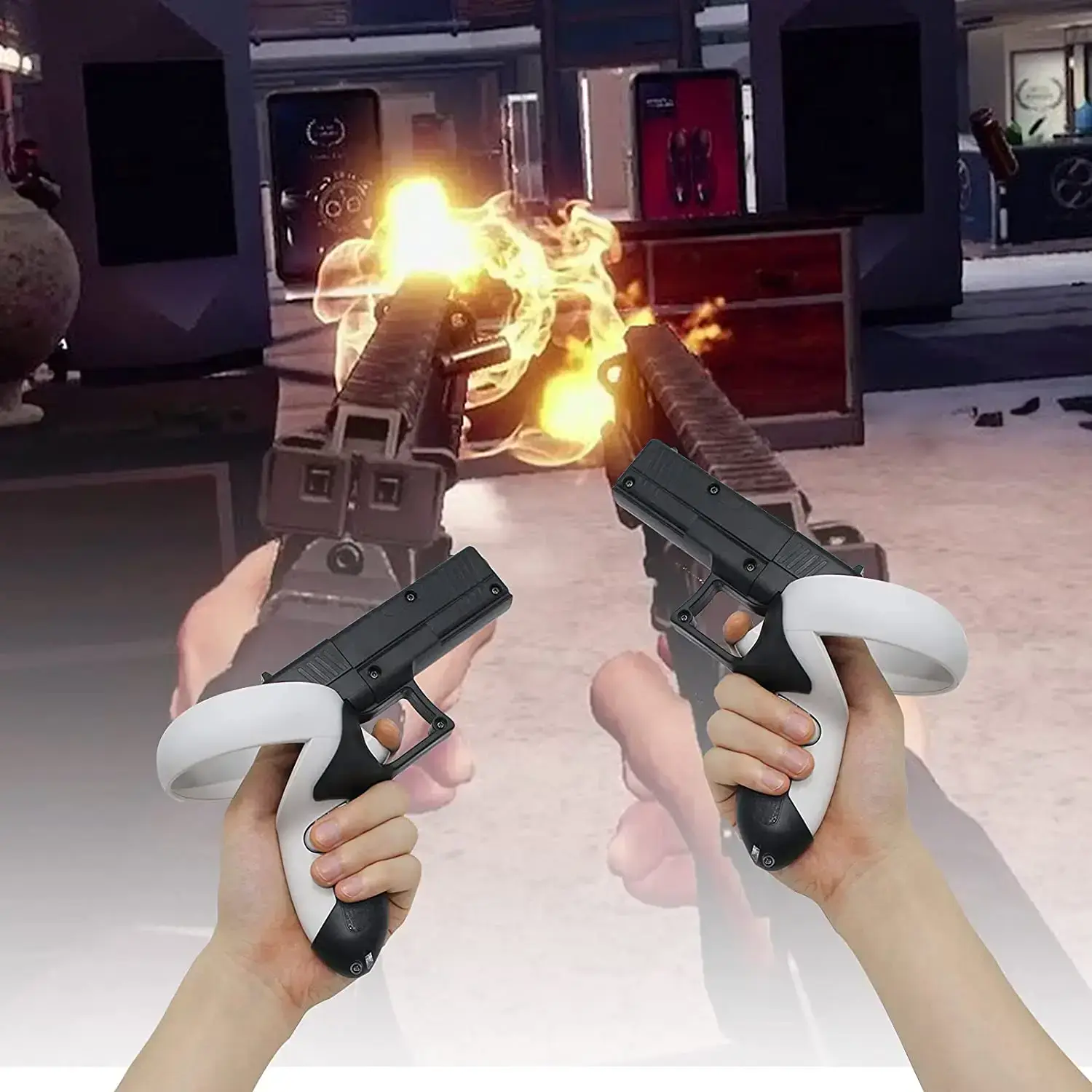 Ігровий пістолет NexiGo VR для ручок сенсорного контролера Oculus Quest 2 - Black