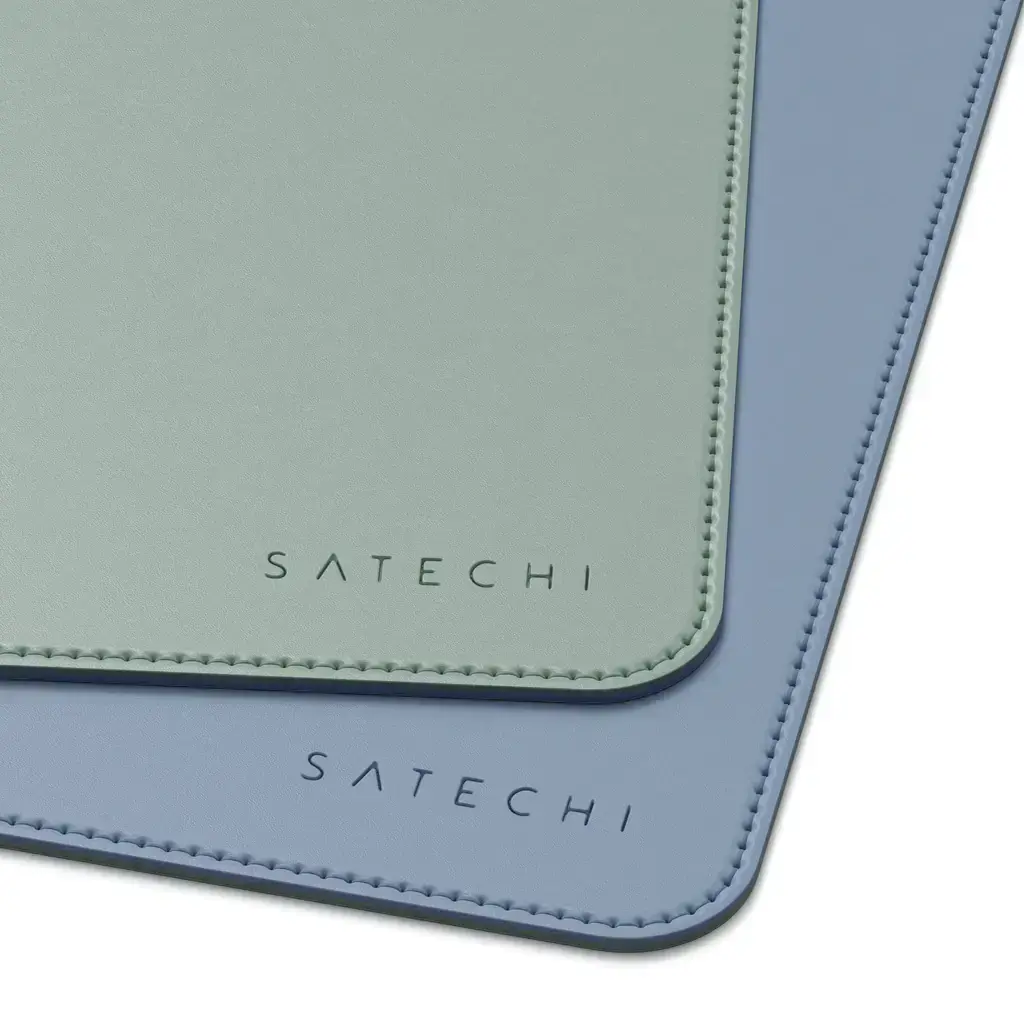 Двосторонній настільний килимок з Еко шкіри Satechi Dual Sided Eco Leather Deskmate Blue/Green (ST-LDMBL)