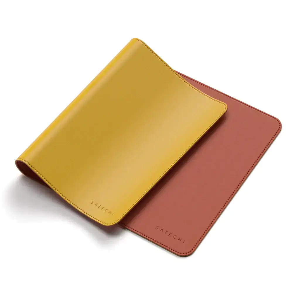 Двосторонній настільний килимок з Еко шкіри Satechi Dual Sided Eco Leather Deskmate Yellow/Orange (ST-LDMYO)