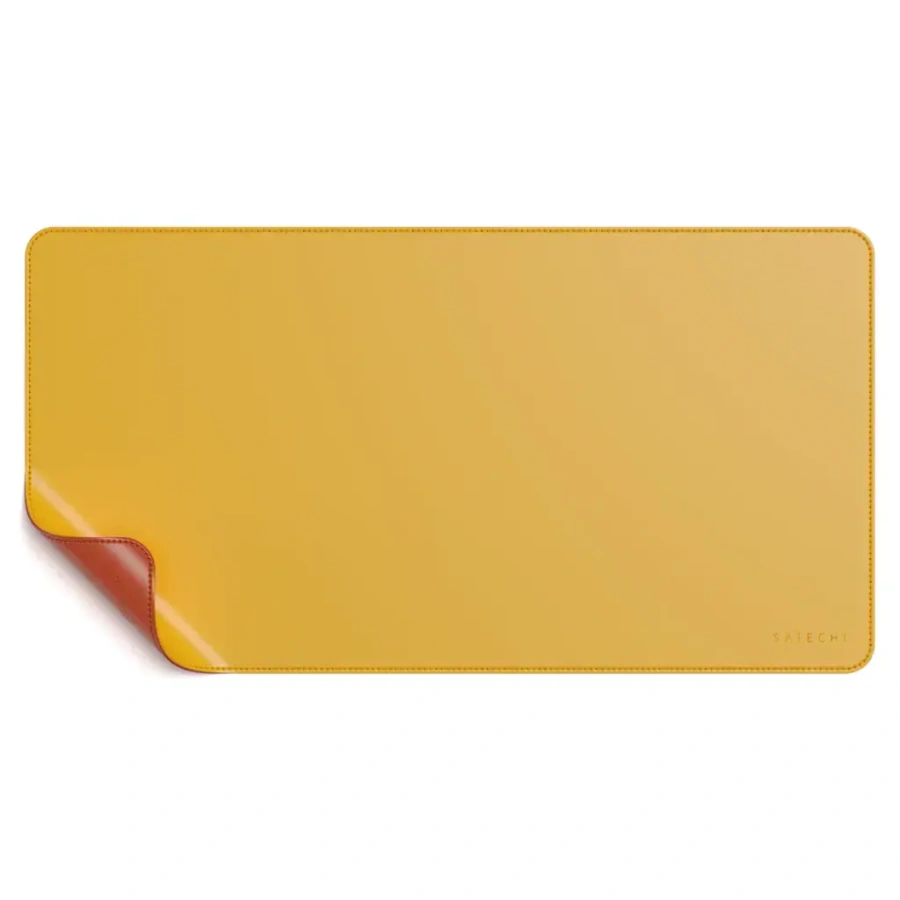 Двосторонній настільний килимок з Еко шкіри Satechi Dual Sided Eco Leather Deskmate Yellow/Orange (ST-LDMYO)