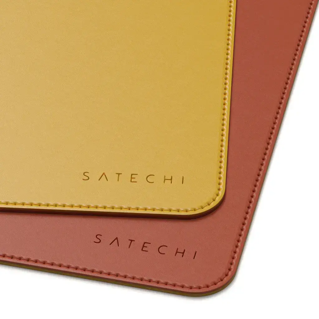 Двосторонній настільний килимок з Еко шкіри Satechi Dual Sided Eco Leather Deskmate Yellow/Orange (ST-LDMYO)