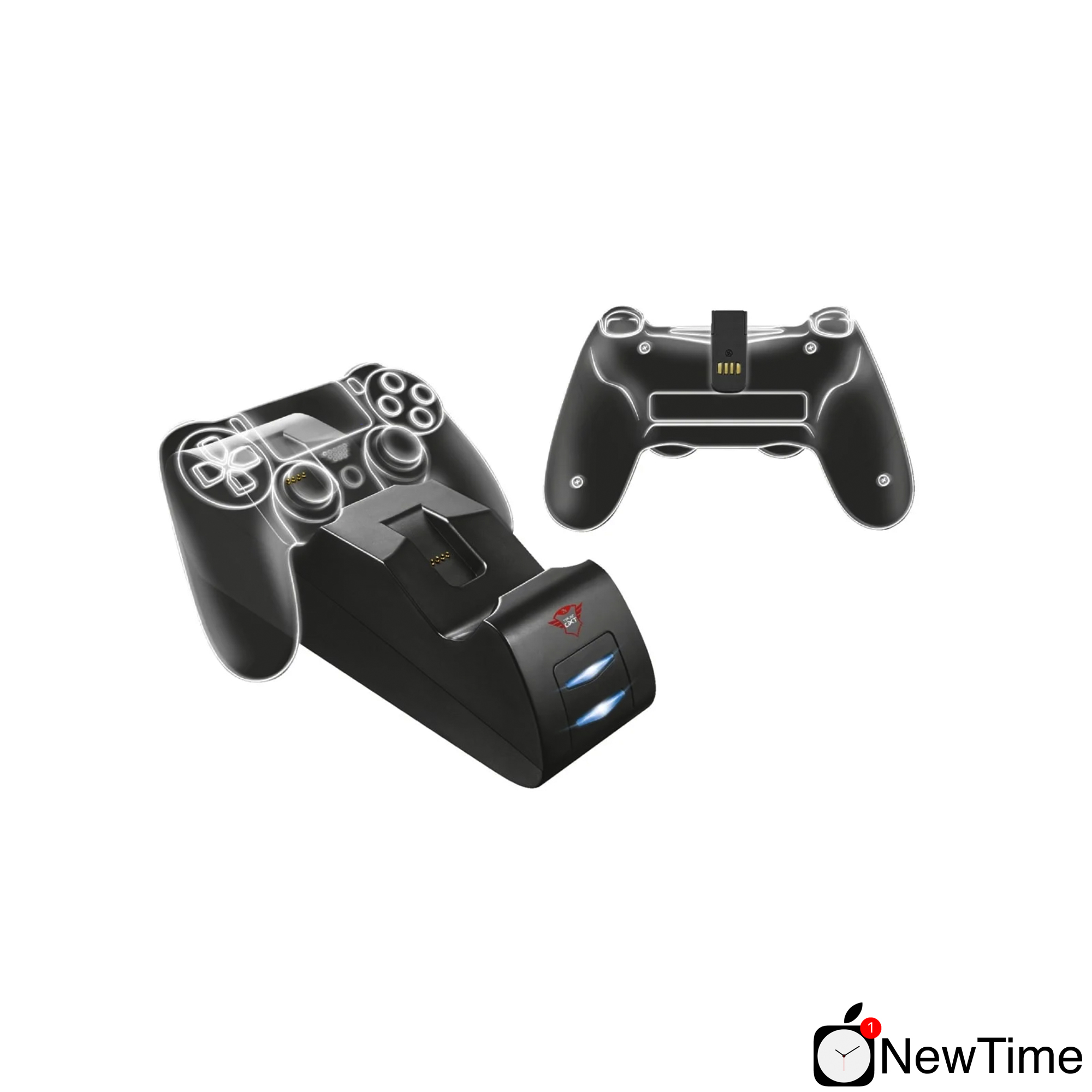 Зарядная станция Trust GXT 245 Duo Charging Dock для двух беспроводных геймпадов Sony DualShock 4