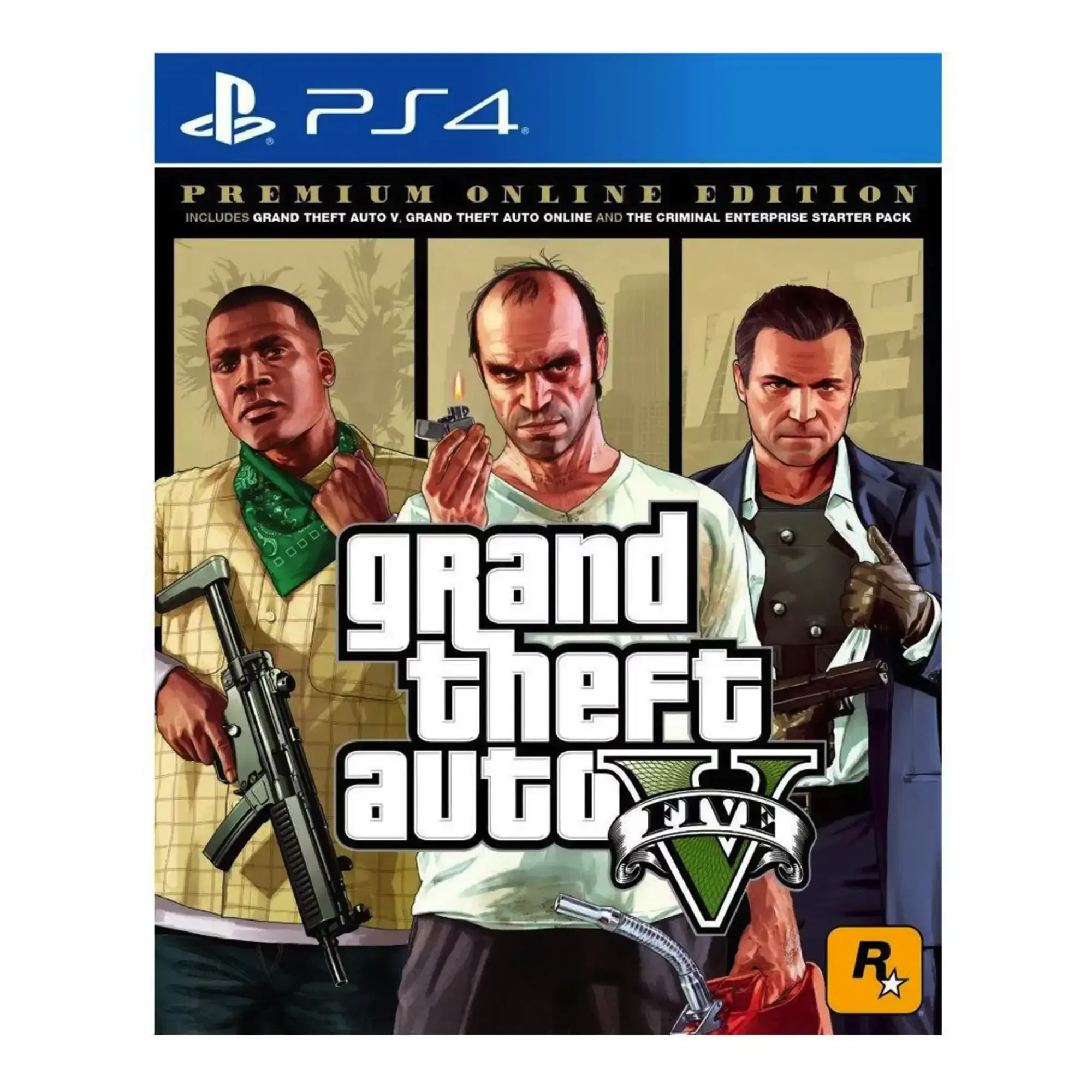 Диск с игрой Grand Theft Auto V Premium Online Edition для PS4 (русские субтитры)