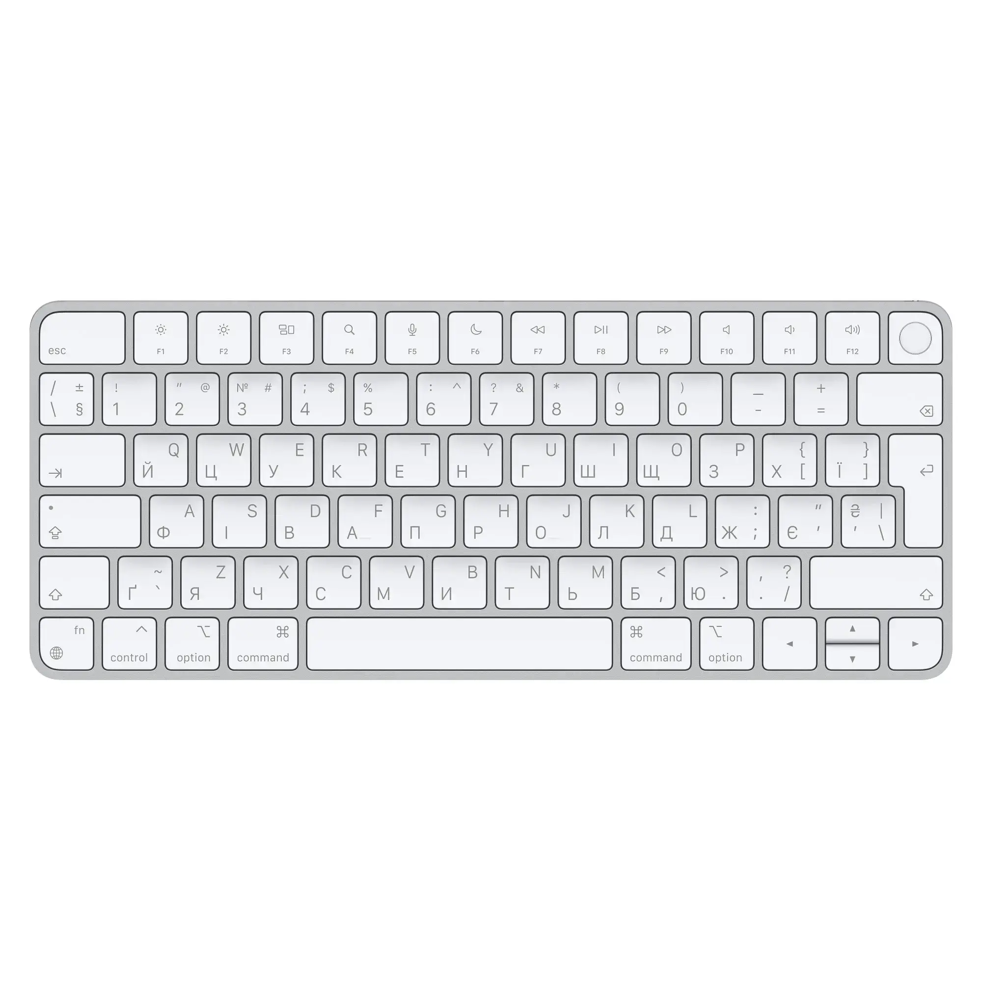 Клавіатура Apple Magic Keyboard with Touch ID for Mac models with Apple silicon [Lightning] - Ukrainian (MK293UA/A)