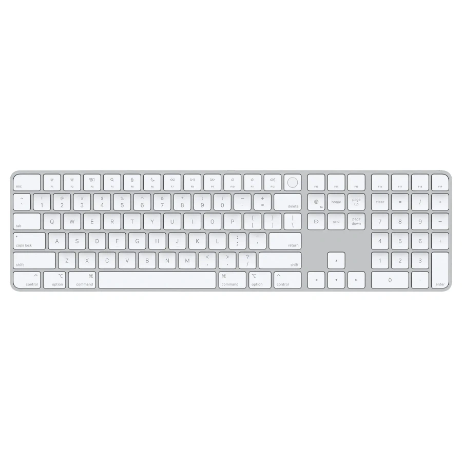 Клавіатура Apple Magic Keyboard with Touch ID and Numeric Keypad for Mac models with Apple silicon [Lightning] - US English - White Keys (MK2C3LL/A)