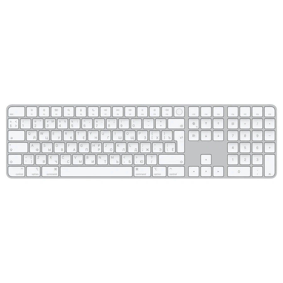 Клавіатура Apple Magic Keyboard with Touch ID and Numeric Keypad for Mac models with Apple silicon [Lightning] - Russian (MK2C3RS/A)