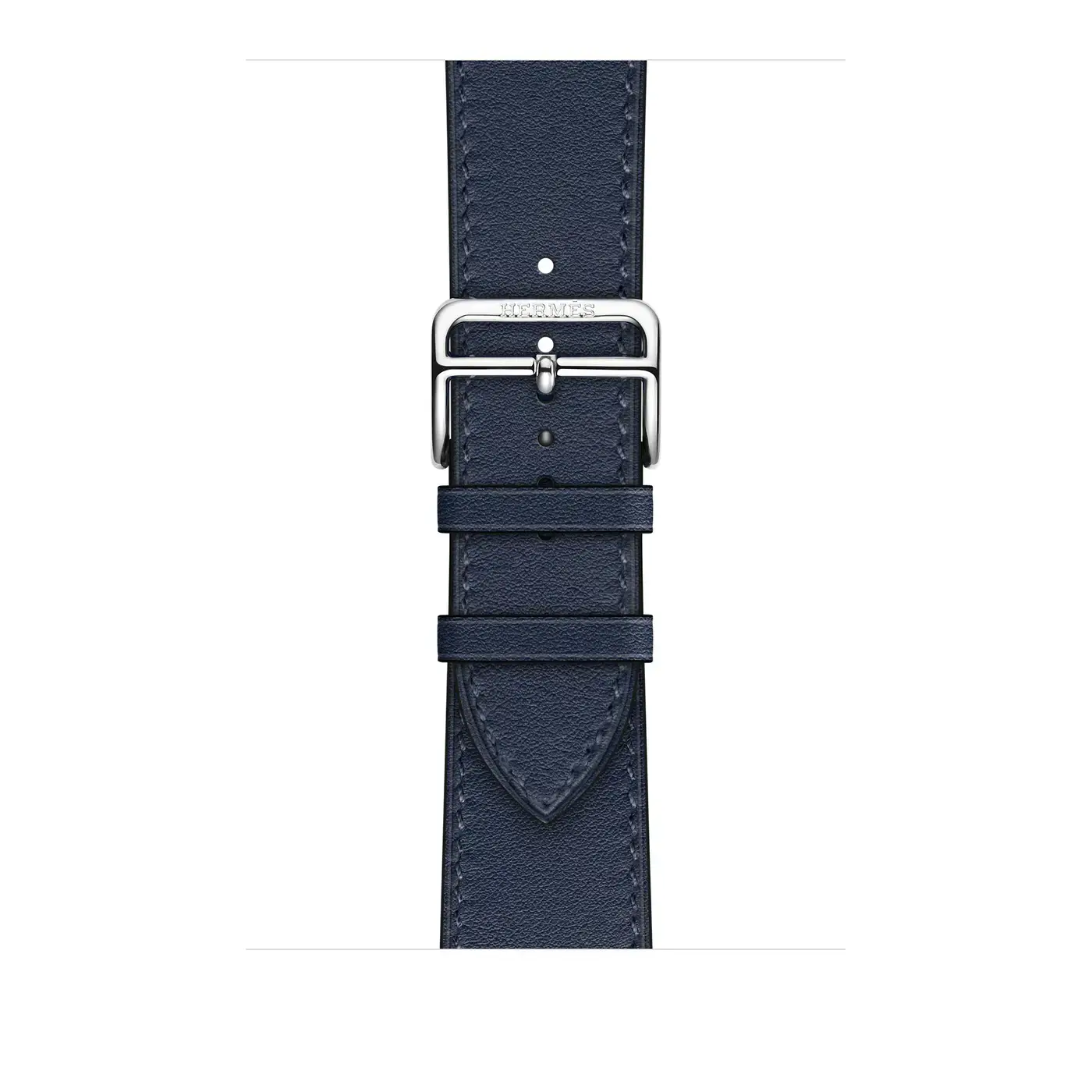 Apple Watch Hermès Series 7 GPS + Cellular 45mm Space Black Stainless Steel Case (MKMH3) with Navy Swift Leather Single Tour (MKG73)