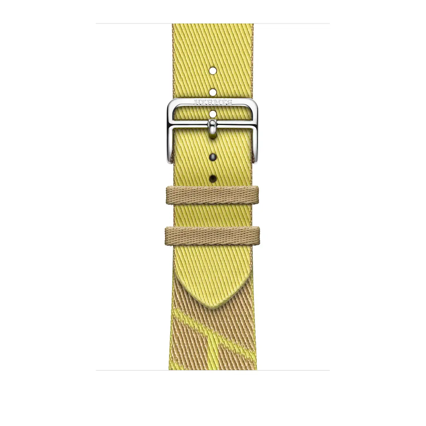 Apple Watch Hermès Series 7 GPS + Cellular 45mm Silver Stainless Steel Case (MKMG3) with Kraft/Lime Jumping Single Tour (MKGM3)