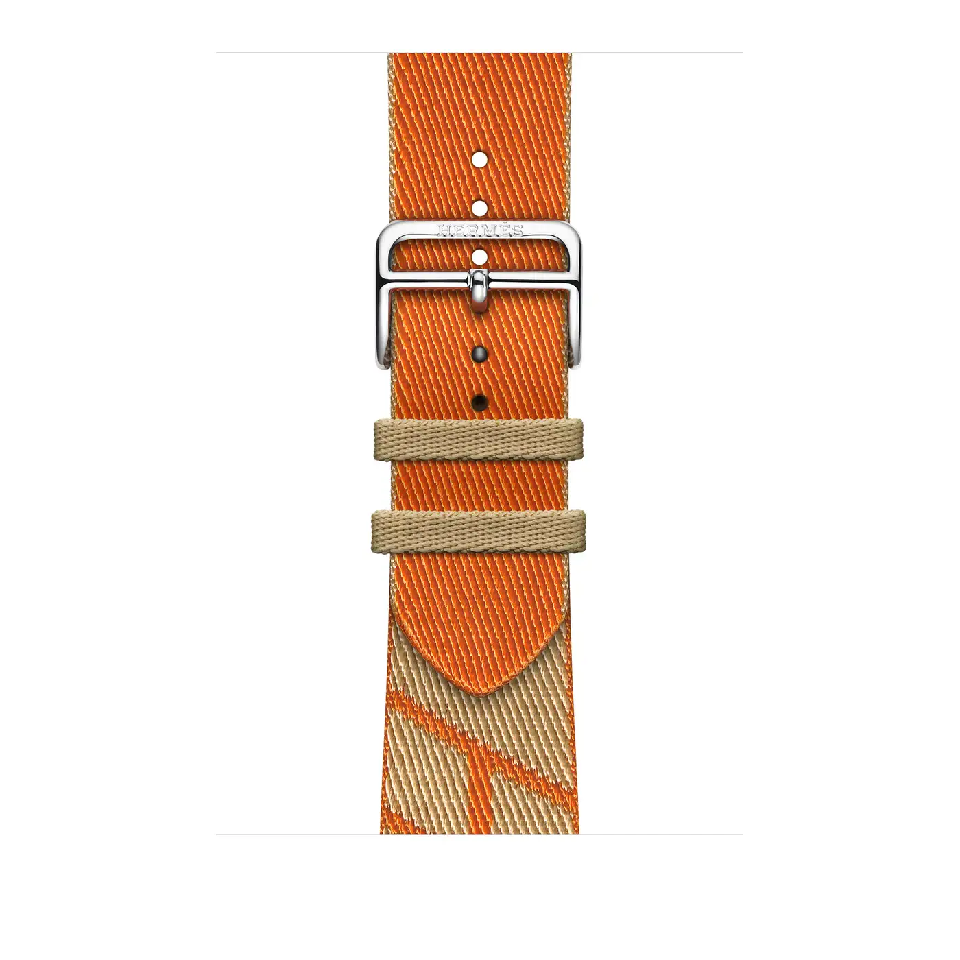 Apple Watch Hermès Series 7 GPS + Cellular 41mm Silver Stainless Steel Case (MKLK3) with Kraft/Orange Jumping Single Tour (MKGL3)