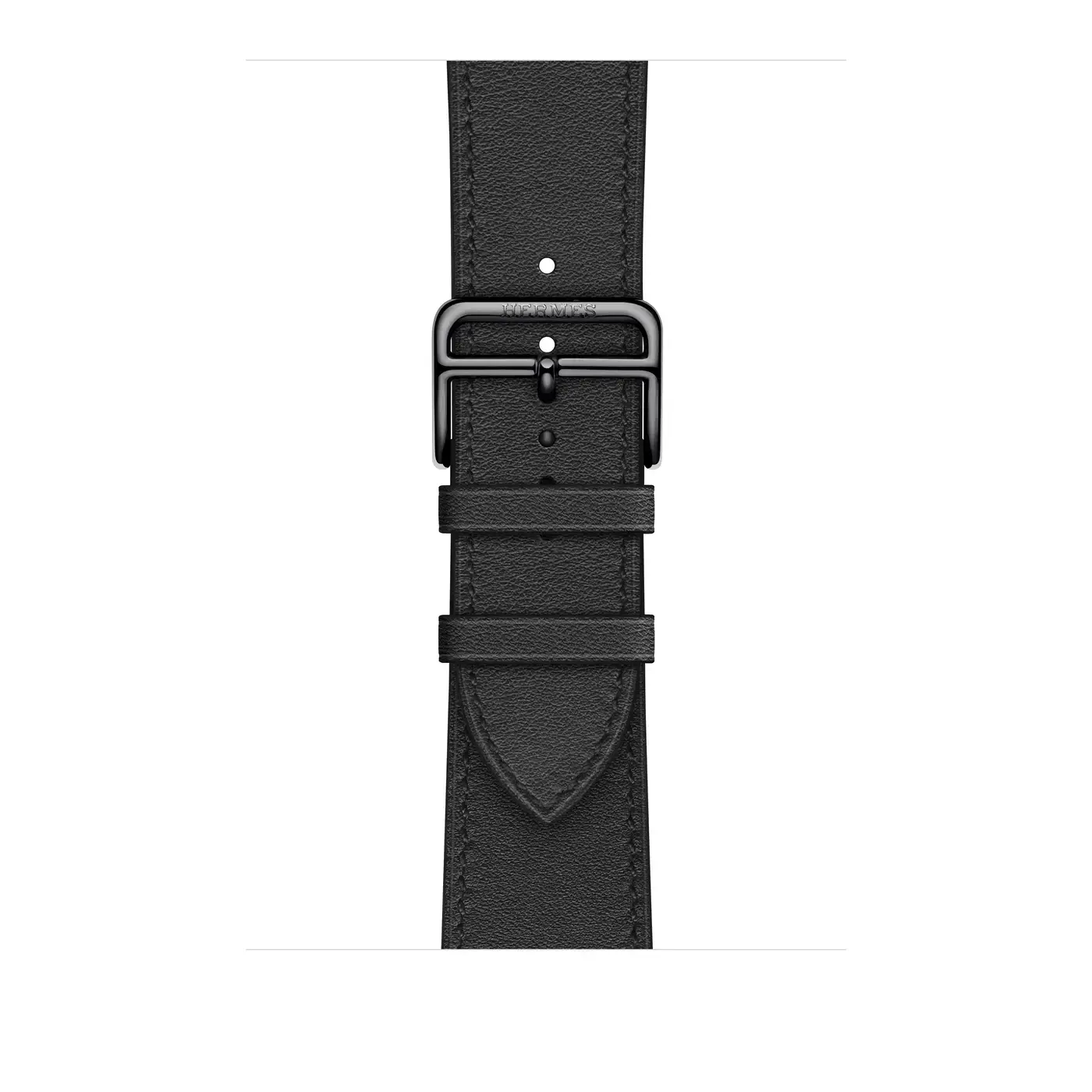 Apple Watch Hermès Series 7 GPS + Cellular 45mm Silver Stainless Steel Case (MKMG3) with Noir Swift Leather Single Tour (MX2R2)