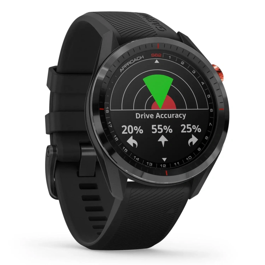 Смарт-годинник Garmin Approach S62 Black Ceramic Bezel with Black Silicone Band (010-02200-00)