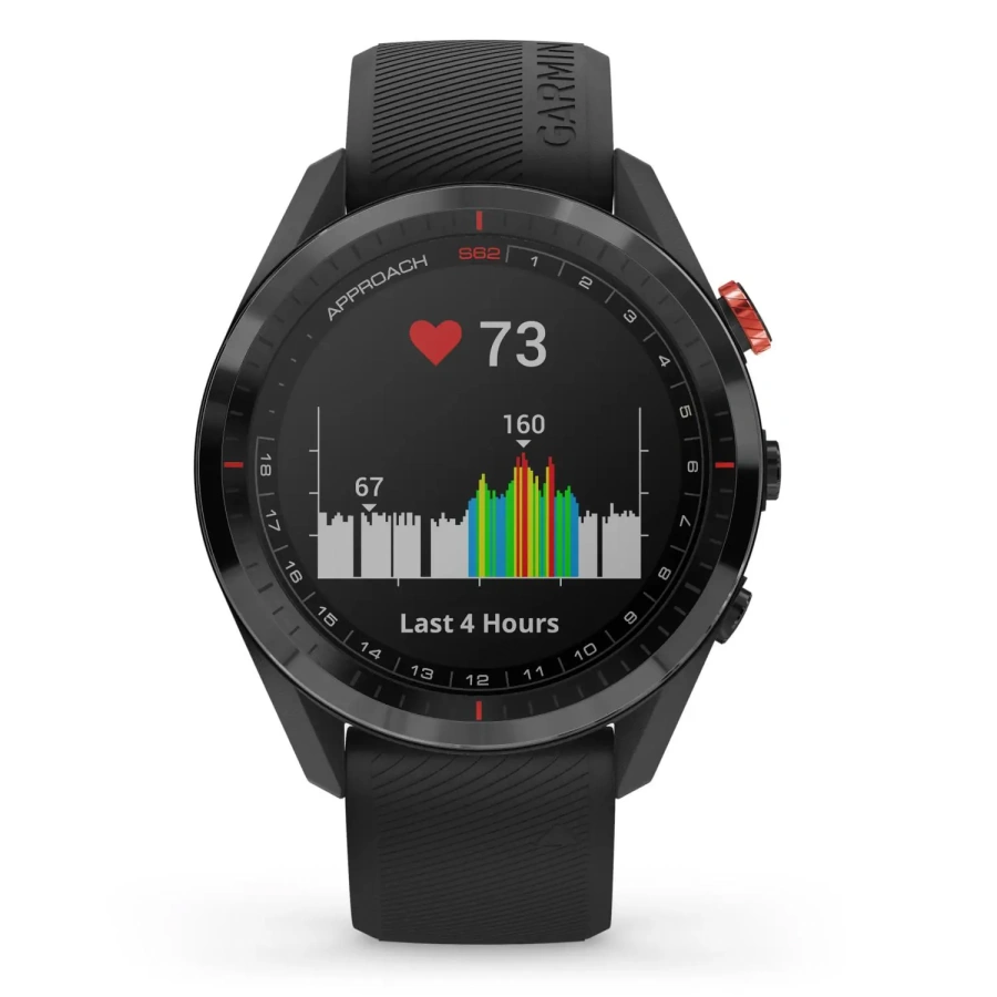 Смарт-годинник Garmin Approach S62 Black Ceramic Bezel with Black Silicone Band (010-02200-00)