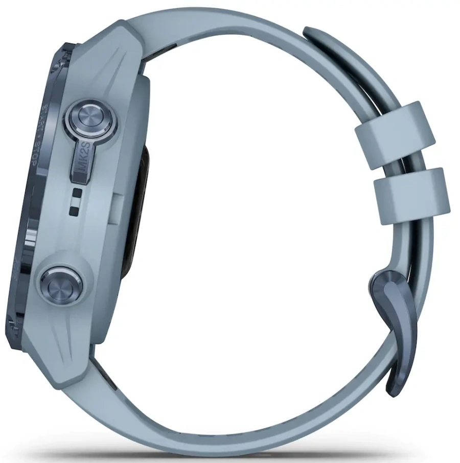Смарт-годинник Garmin Descent Mk2S Mineral Blue with Sea Foam Silicone Band (010-02403-07)