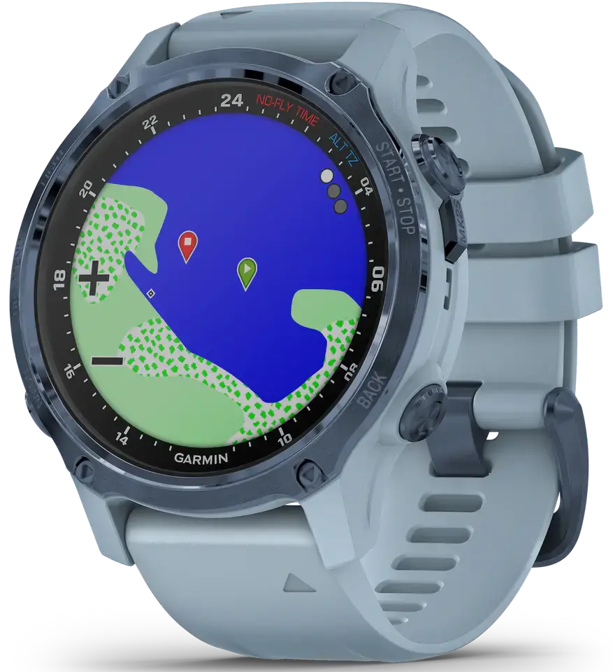 Смарт-часы Garmin Descent Mk2S Mineral Blue with Sea Foam Silicone Band (010-02403-07)