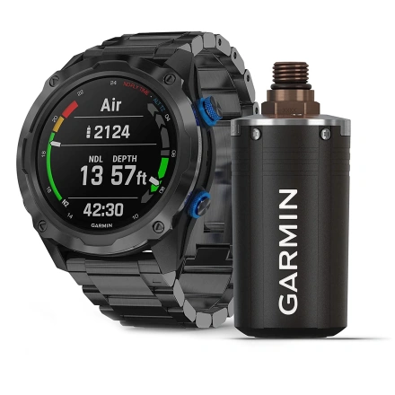 Часы-навигатор для дайвинга Garmin Descent Mk2i Titanium Carbon Grey и Titanium Band + датчик T1 (010-02132-12)