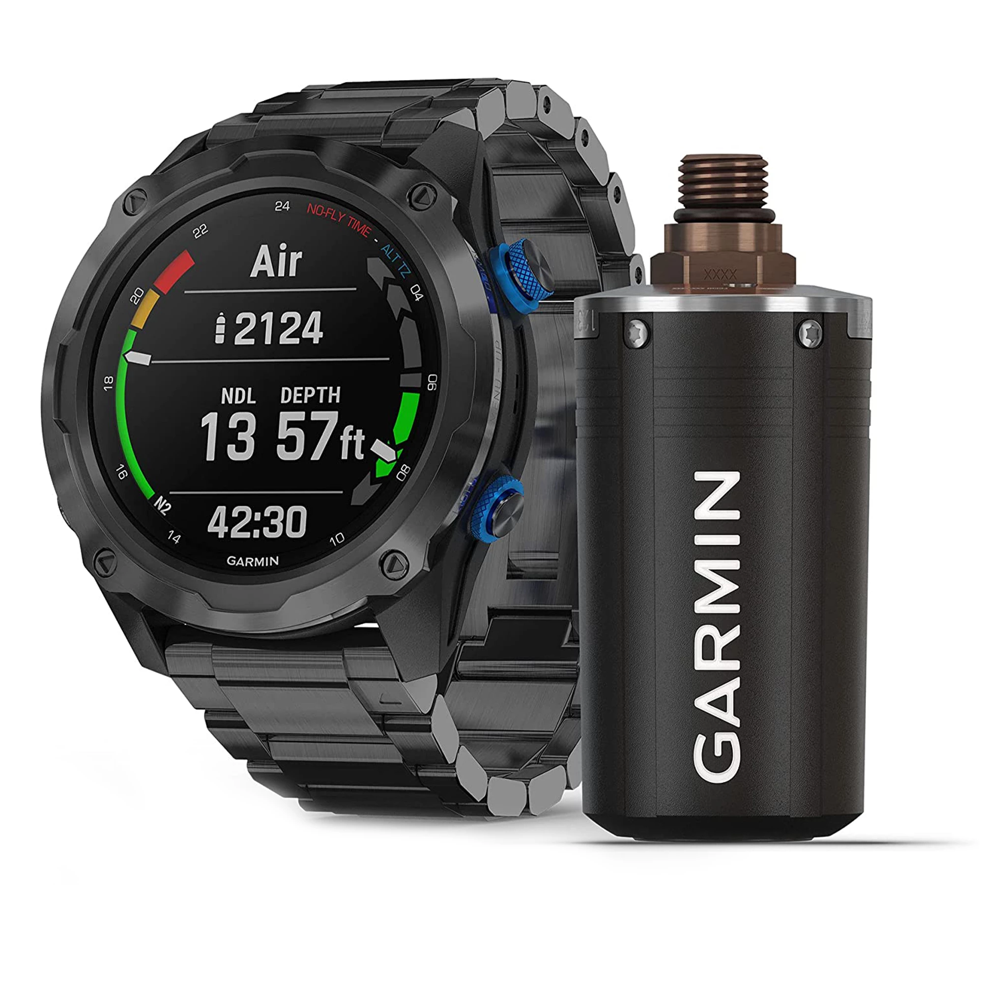 Годинник-навігатор для дайвінгу Garmin Descent Mk2i Titanium Carbon Grey та Titanium Band + датчик T1 (010-02132-12)