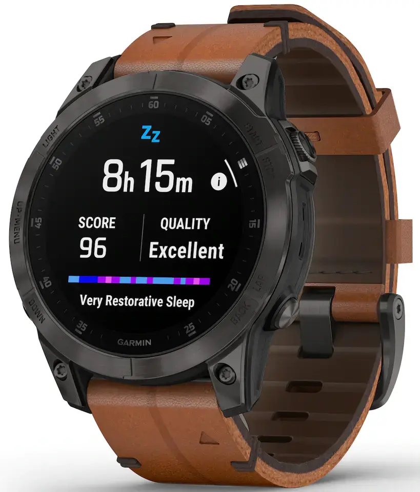 Смарт-годинник Garmin Epix (Gen 2) Sapphire - B. Titanium w. Chestnut L. Band (010-02582-30)