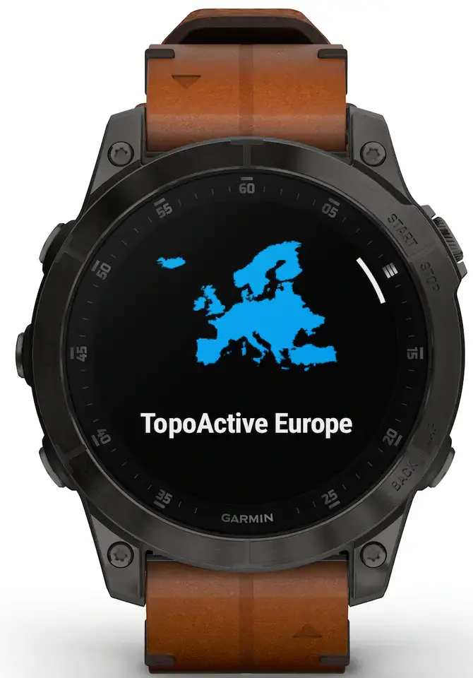 Смарт-годинник Garmin Epix (Gen 2) Sapphire - B. Titanium w. Chestnut L. Band (010-02582-30)