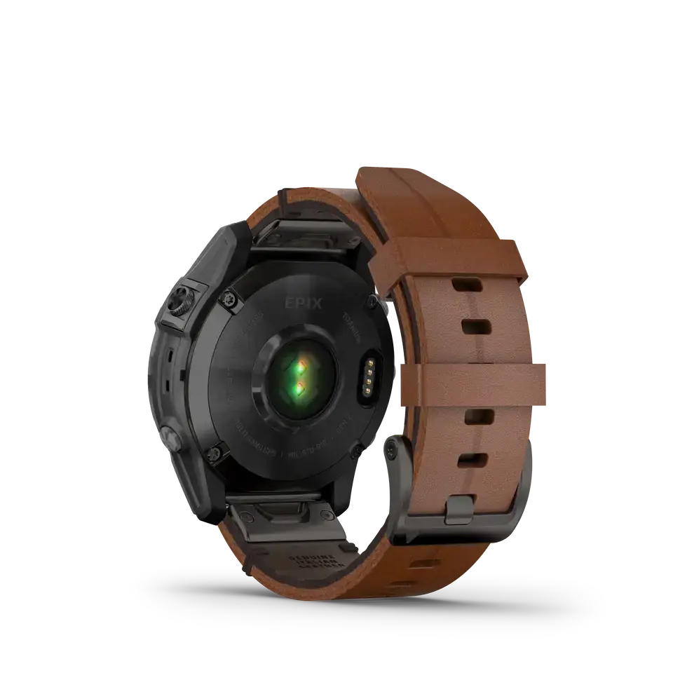 Смарт-годинник Garmin Epix (Gen 2) Sapphire - B. Titanium w. Chestnut L. Band (010-02582-30)