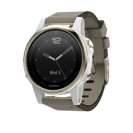 Смарт-часы Garmin Fenix 5S Sapphire Champagne with Suede Band (010-01685-13)