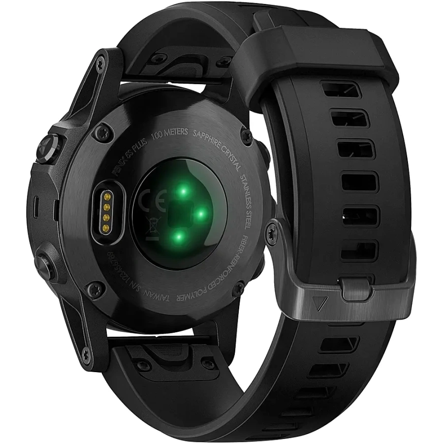 Смарт-годинник Garmin Fenix 5S Plus Sapphire Black with Black Band (010-01987-02)