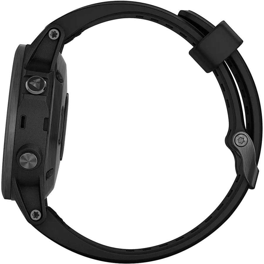 Смарт-годинник Garmin Fenix 5S Plus Sapphire Black with Black Band (010-01987-02)