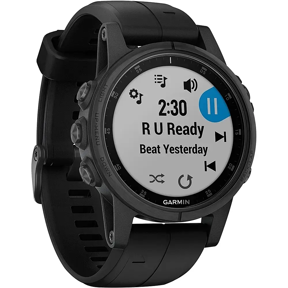 Смарт-часы Garmin Fenix 5S Plus Sapphire Black with Black Band (010-01987-02)