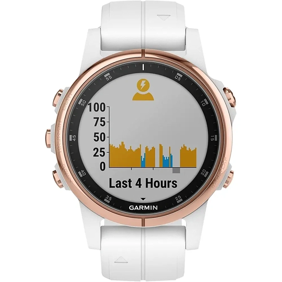 Смарт-годинник Garmin Fenix 5S Plus Sapphire Rose Gold-tone with Carrara White Band (010-01987-06)