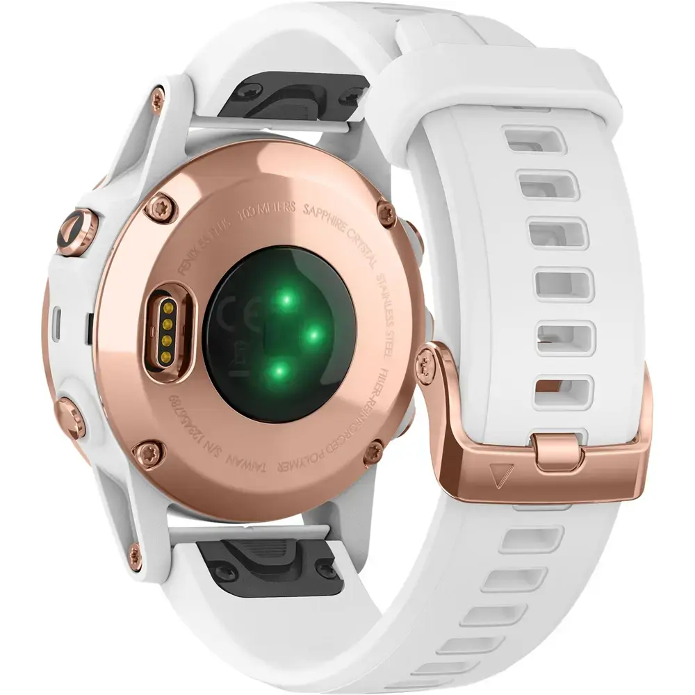 Смарт-годинник Garmin Fenix 5S Plus Sapphire Rose Gold-tone with Carrara White Band (010-01987-06)