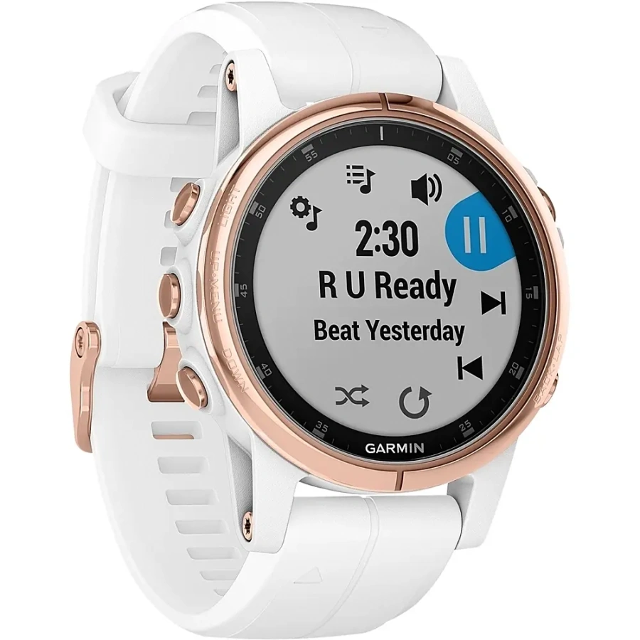 Смарт-годинник Garmin Fenix 5S Plus Sapphire Rose Gold-tone with Carrara White Band (010-01987-06)