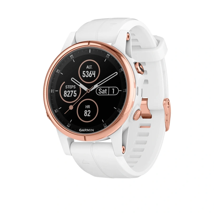 Смарт-годинник Garmin Fenix 5S Plus Sapphire Rose Gold-tone with Carrara White Band (010-01987-06)