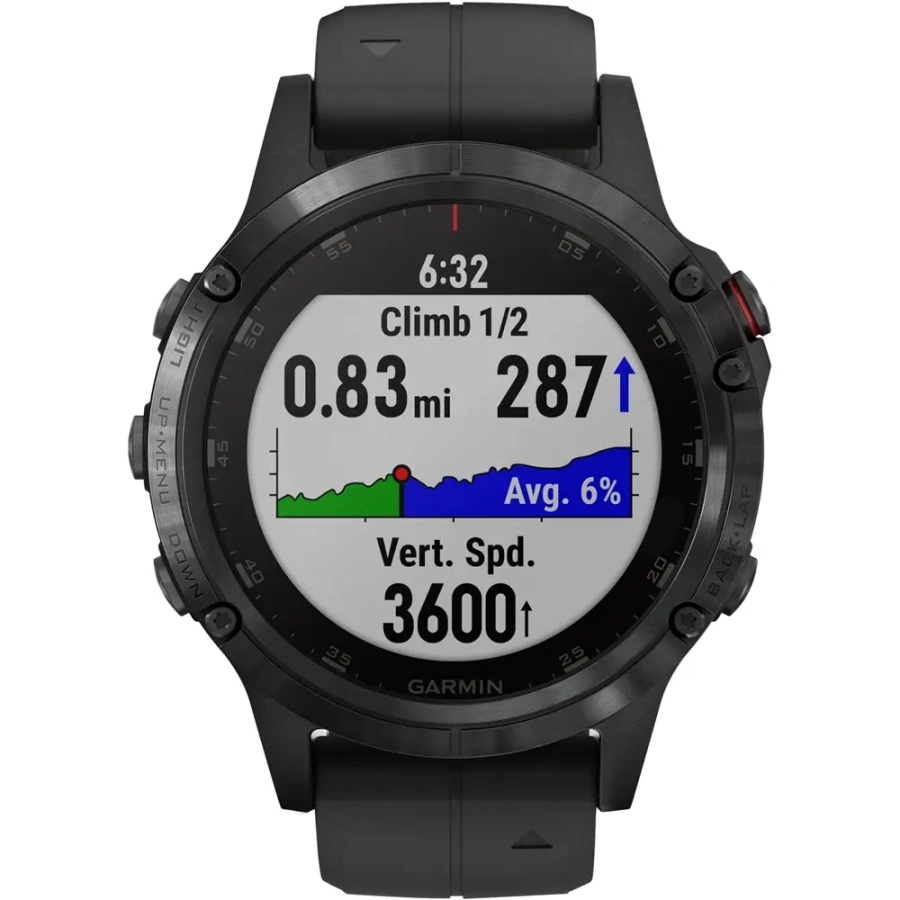 Смарт-годинник Garmin Fenix 5 Plus Sapphire Black with Black Band (010-01988-00)