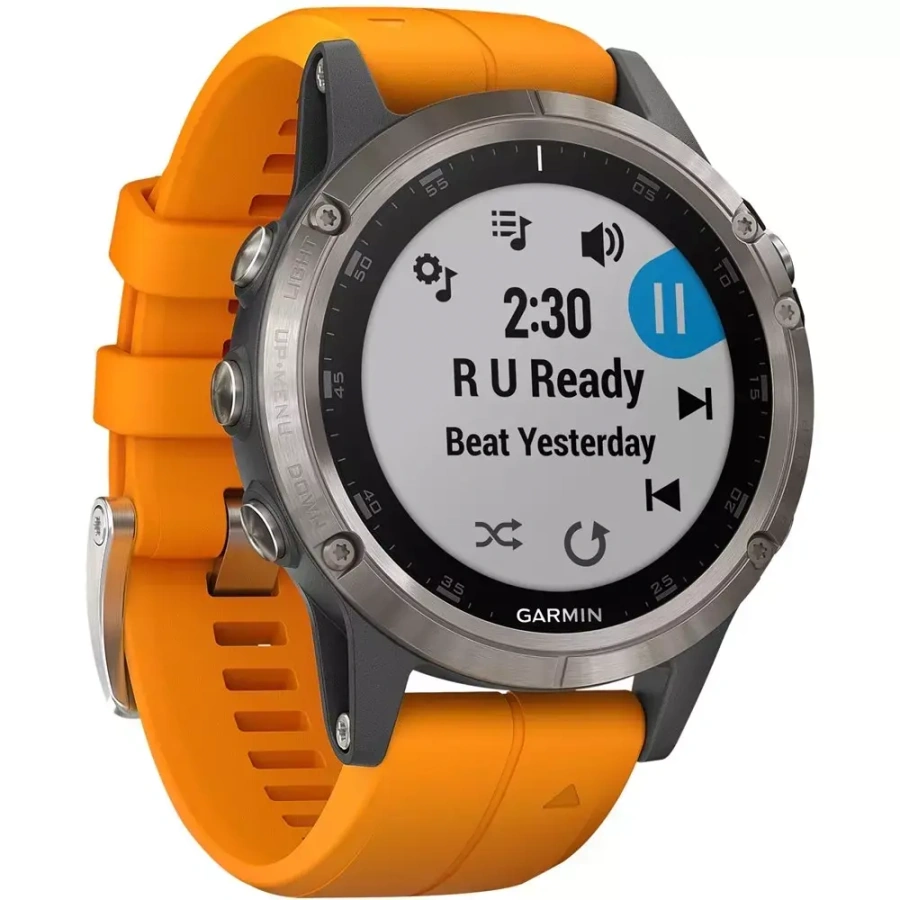 Смарт-годинник Garmin Fenix 5 Plus Sapphire Orange (010-01988-05)