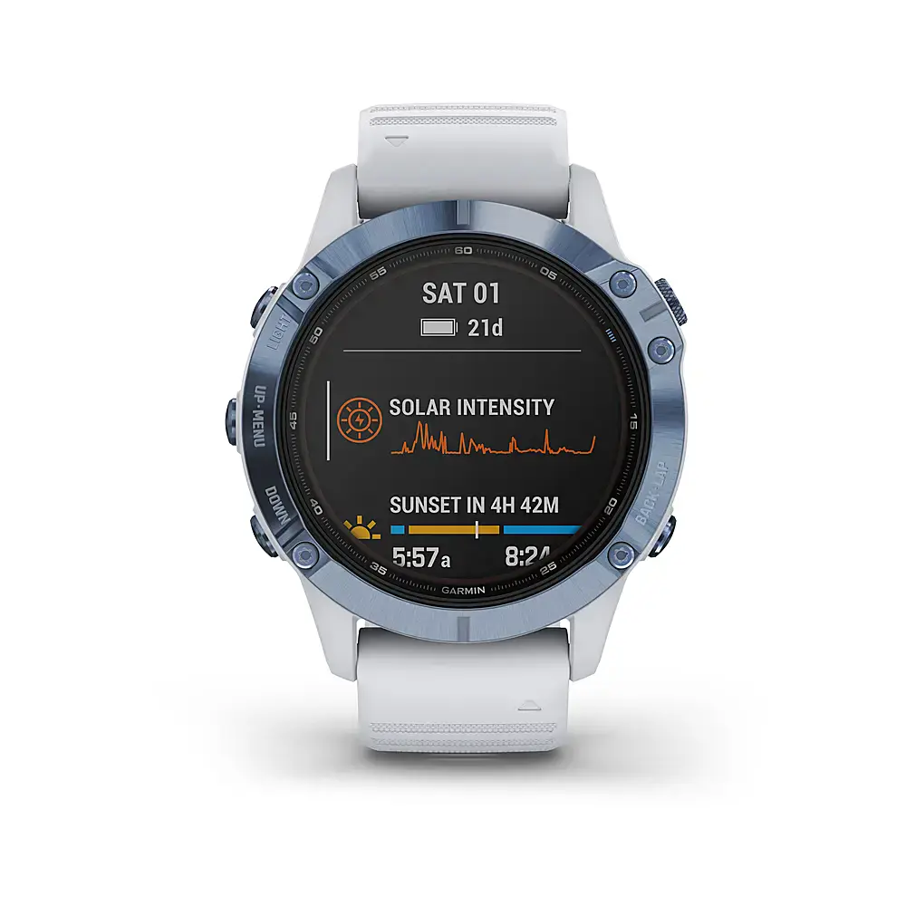 Смарт-часы Garmin Fenix 6 Pro Solar Edition Mineral Blue with Whitestone Band (010-02410-19/18)