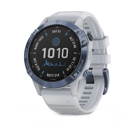 Смарт-годинник Garmin Fenix 6 Pro Solar Edition Mineral Blue with Whitestone Band (010-02410-19/18)