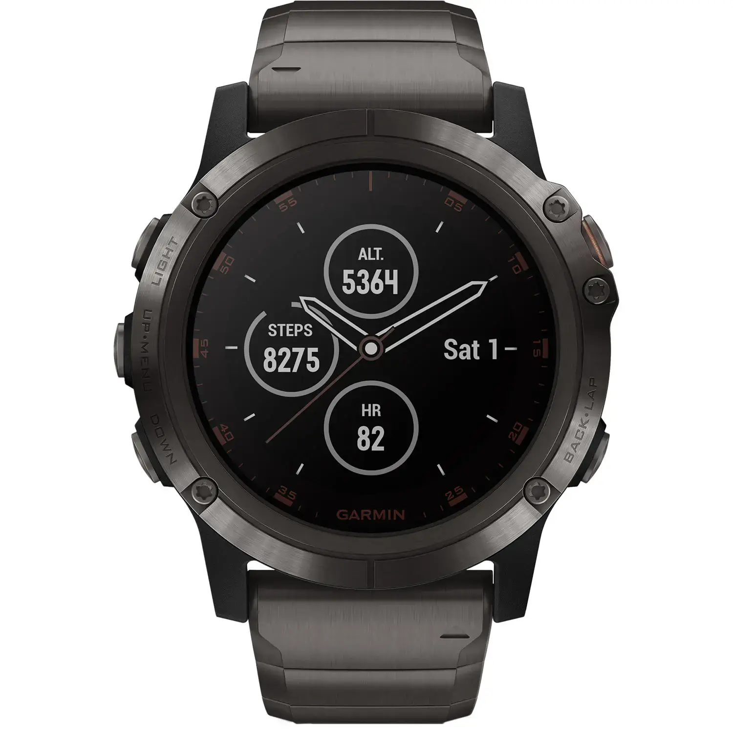 Смарт-часы Garmin Fenix 5X Plus Sapphire Carbon Gray DLC Titanium with DLC Titanium Band (010-01989-04)